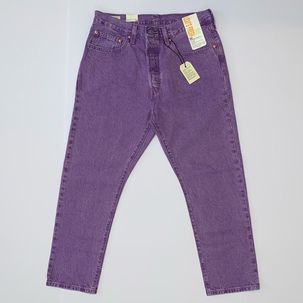 Levi's Fresh 501 Original Women’s Cropped Lavender Denim Jeans-Size 31 x 26 New